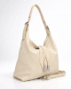 Дамска чанта екрю в стил хобо DD672EK голяма