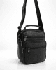 Мъжка чанта с много джобове от кожа модел 7657H черна, средна