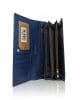 Портмоне от естествена кожа 0807TS тъмно синьо, голямо