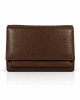 Портмоне от естествена кожа 1866TK тъмно кафяво, средно голямо