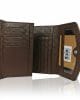 Портмоне от естествена кожа 1866TK тъмно кафяво, средно голямо