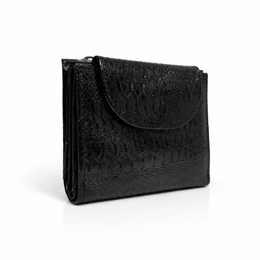 portmone-44-10 Портмоне от естествен лак, черно, малко, вертикално 44-1H