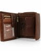 Кафяво дамско портмоне от естествена кожа, вертикално GAP 0116KF