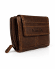 Кафяво дамско портмоне от естествена кожа, вертикално GAP 0116KF