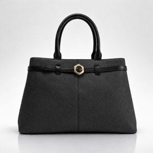 Дамска тъмно сива чанта с къси дръжки елегантна дамска чанта от еко кожа