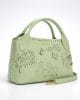 Дамска светло зелена чанта с апликация модел 2238Z малка