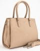 Дамска бежова чанта с къси дръжки за работа модел 352BE средно голяма