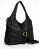 Черна дамска чанта с метален акцент 8073H голяма, формат А4