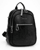 Черна дамска раница с релефни букви 133861-2H средно голяма