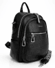 Черна дамска раница с релефни букви 133861-2H средно голяма