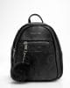 Дамска раница с релефни букви модел 138818H черна, малка