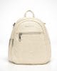 Малка дамска раница с релефни букви модел 138818EK екрю