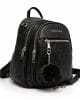 Дамска раница с релефни букви модел 138818H черна, малка