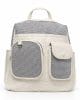 Дамска раница с мрежести джобове, екрю модел 8040-518EKR, голяма