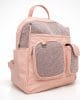 Дамска раница с мрежести джобове, розова, модел 8040-518RO, голяма