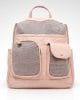 Дамска раница с мрежести джобове, розова, модел 8040-518RO, голяма
