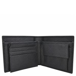 Мъжки портфейл естествена кожа 61480Н черен, хоризонтален