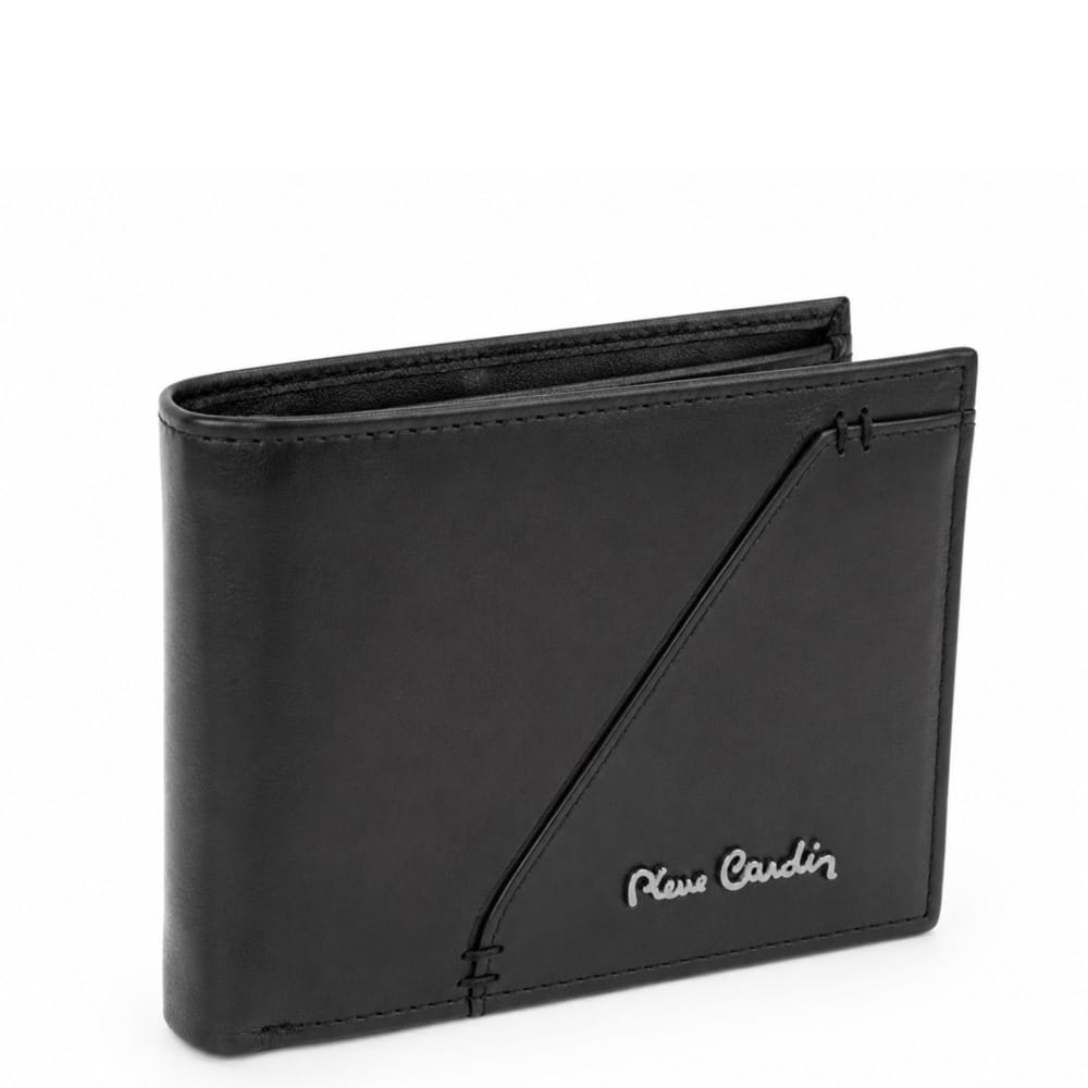 8806-143-1 Портфейл Pierre Cardin без копче от естествена кожа 8806-143H черен, хоризонтален