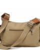 Бежова текстилна дамска чанта с кафяви акценти DR721BE средно голяма Бежова текстилна дамска чанта с кафяви акценти DR721BE средно голяма