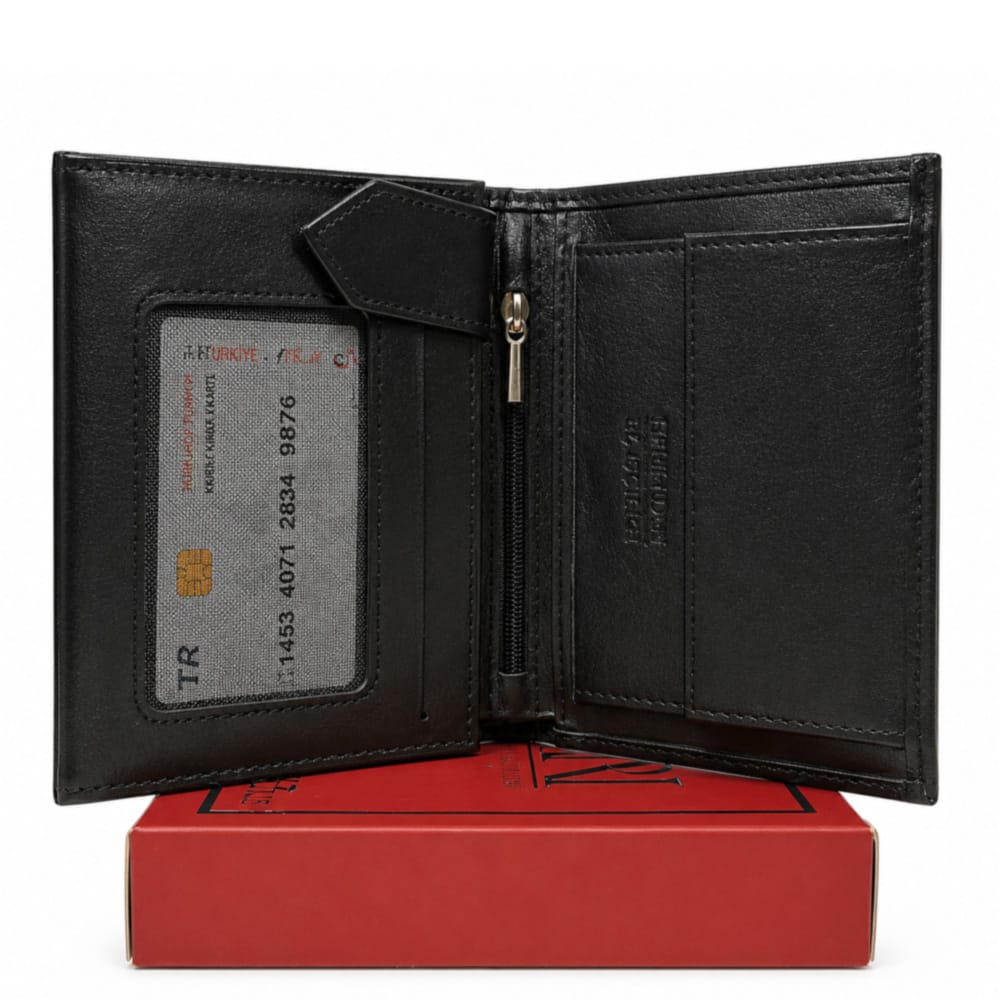 portmone-DR444H-2 Вертикален мъжки портфейл от естествена кожа, голям DR444H