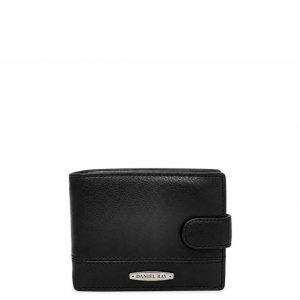 Портфейл от естествена кожа, средно голям, черен K120H
