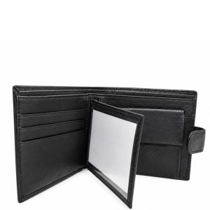 Портфейл от естествена кожа ST103-АН, черен, хоризонтален